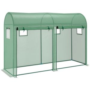 Invernadero 300x100x200 cm acero, pe color verde Outsunny