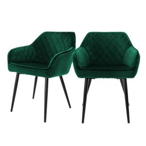 Set 2x sillas de comedor verde oscuro estilo moderno ml-design
