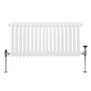 Radiador tradicional horizontal de 2 columnas - 300 x 832 mm - blanco