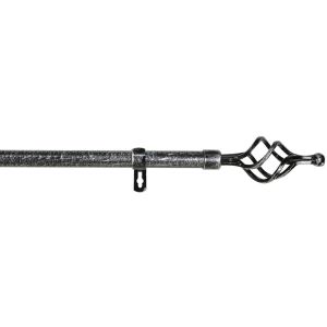 Barra de forja extensible y decorativa(negro+gris, 160-310cm trenza)