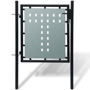 vidaXL puerta de valla de jardín negra 100x150 cm