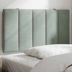 Cabecero de cama acolchado terciopelo gris claro 80 cm eso3052
