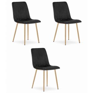 Valora sillas jewa terciopelo negro patas madera x3