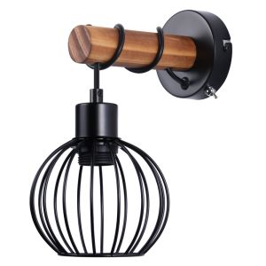Nettlife aplique pared E27 negro 13x18