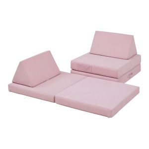 Sofá modular 5 piezas norhulta 120x66x46 cm pana - rosa [en.casa]