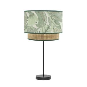 Sobremesa grande 1xE27 negro verde natural 64x30x30cm congo