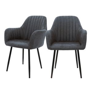 2x silla de comedor/salón asiento ergonómico terciopelo antracita