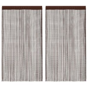 vidaXL cortinas de flecos 2 piezas 140x250 cm marrón