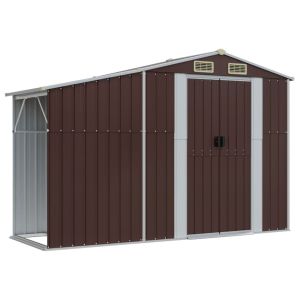 vidaXL cobertizo de jardín acero galvanizado marrón 277x93x179 cm
