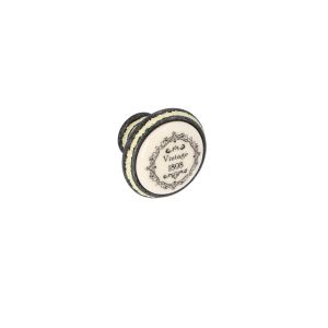 Pomo para muebles q3 en zamac y porcelana diám 35mm marfil lote de 6