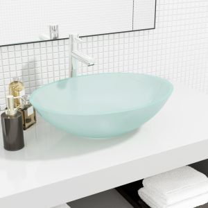 Lavabo de vidrio esmerilado 50x37x14 cm