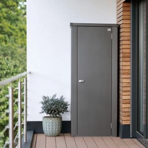 Armario metalico biohort julia l alto 140 cmts color gris oscuro metalizado
