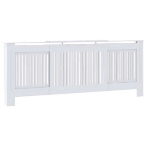 vidaXL cubierta para radiador madera de ingeniería blanco 205 cm