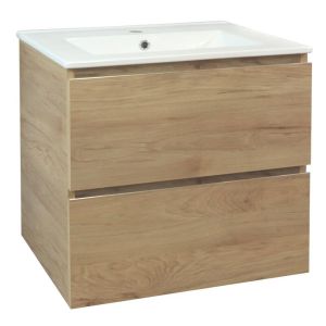 Mueble alto trendy 2 cajones - 60cm - acabado madera - lavabo