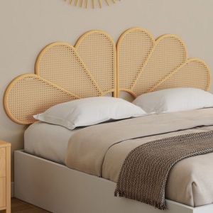 Cabecero bohemio de ratán con rejilla de flor - 160 cm
