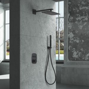Imex - columna ducha empotrada termostática negro serie hidra