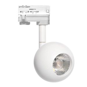 Foco LED blanco orientable 10w fenix, carril trifásico, luz natural 4000k