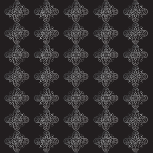 Papel pintado victoriano flores en fondo negro 60cm por 300cm