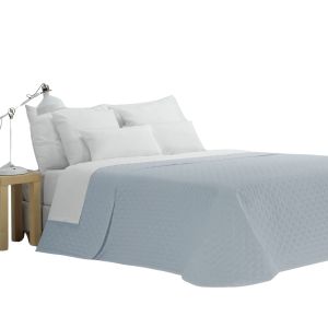 Colcha bouti reversible celeste 150cm (250x260cm) donegal collections