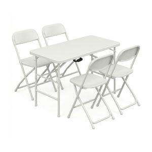 Essence + purity - conjunto mesa y 4 sillas plegables jardín resina
