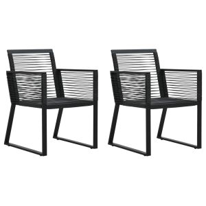vidaXL sillas de jardín 2 unidades ratán de PVC negro