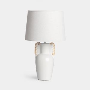 Lámpara de mesa de cerámica  blanca zeia