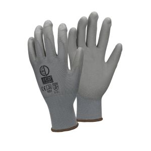480x par de guantes de trabajo de pu talla 9-l nylon gris ecd germany