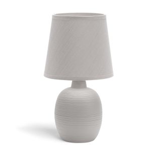 Aigostar lámpara de mesa cerámica gris, e14, diseño sencillo