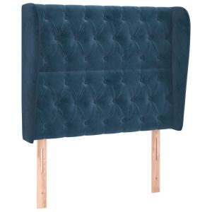 vidaXL cabecero con orejas de terciopelo azul oscuro 93x23x118/128 cm
