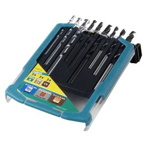 Brocas para metal, madera y piedra, juego 9 piezas