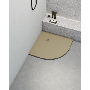 Plato de ducha poaLGi - 80x80 cm semicircular - albero - extraplano