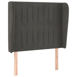 vidaXL cabecero con orejas de terciopelo gris oscuro 103x23x118/128 cm