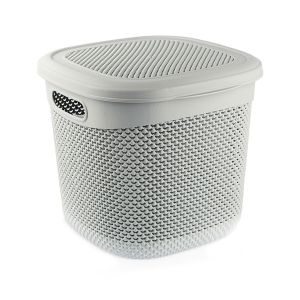 Cesta mediana cuadrada con tapa 15 litros 7house