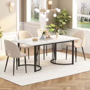 Mesa de comedor rectangular mdf blanco 75x140x80cm