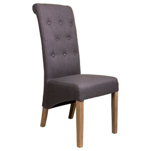 Silla de madera tapizada gris 44x58x48/107