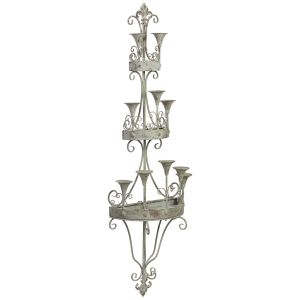 Aplique de pared de madera y metal envejecido gris 43.5x21x142cm