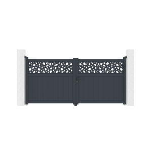 Puerta batiente dolomite sunny 3 m h140 aluminio gris