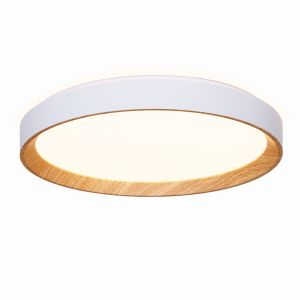 Plafón LED Blanco Efecto Madera Diam 48 Cm 40W CCT