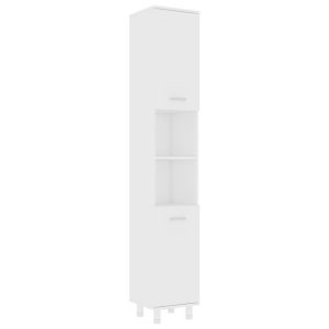 vidaXL armario de baño madera contrachapada blanco 30x30x179 cm