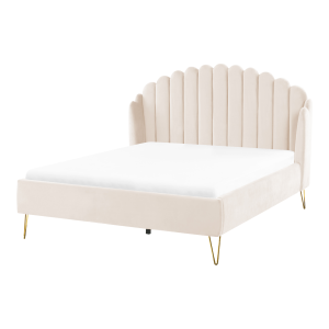 Cama terciopelo ambillou 140 x 200 cm beige claro