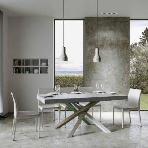 Mesa extensible rectangular - 90x160/264 cm - gris