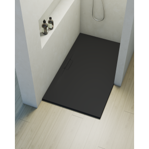 Plato de ducha poalgi - 90x140 cm - negro - serie shile - extraplano