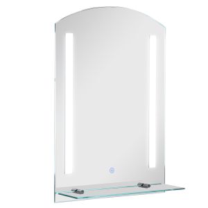 Espejo de baño con LED vidrio, aluminio color plata 50x15,1x70 cm kleankin