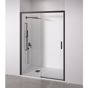 Mampara de ducha corredera 130 a 135cm - puerta derecha - negro mate