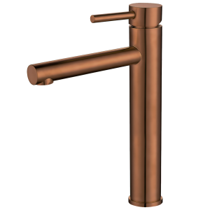 Valaz grifo de lavabo alto pica monomando redondo caño oro rosa cepillado