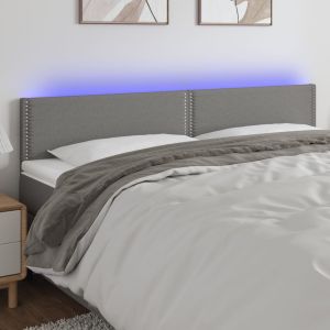 Cabecero con LED de tela gris oscuro 180x5x78/88 cm eso9622
