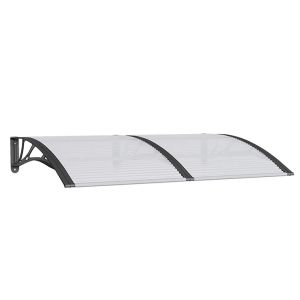 vidaXL marquesina de puerta policarbonato negro 150x100 cm