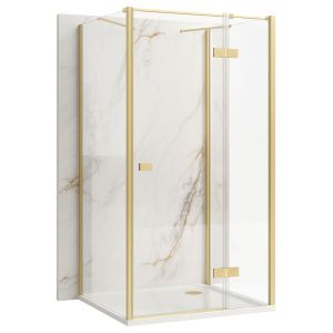 Rea cabina de ducha atlas 90x100 brush gold derecha, 90x100x200 cm