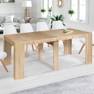 Mesa consola extensible para 10 plazas imitación haya 235 cm