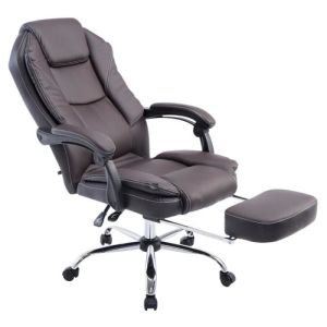 Sillón de oficina reclinable - polipiel marrón